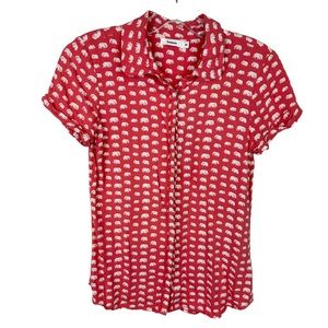 Bossini Casual Button Down Blouse Womens Elephant Lightweight Pink Extra Small